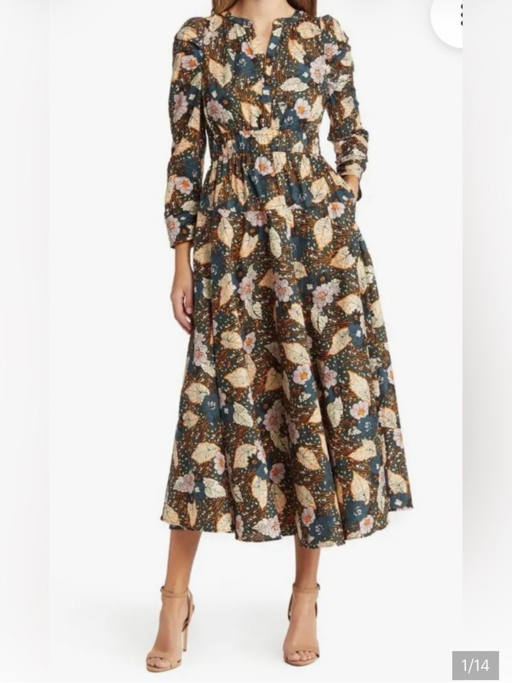 MELLODAY Navy Floral Dress